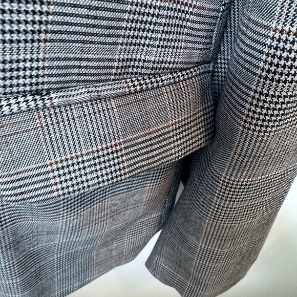 Cynthia Rowley Grey Plaid Blazer Jacket Hoodie Insert Layered Look XL - Picture 9 of 11